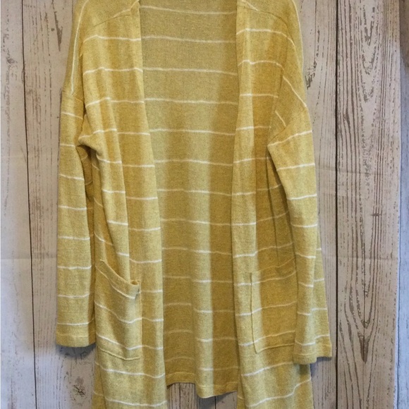 Tribal Jeans Cardigan Yellow & White Womens Sweater Size XL - Picture 2 of 7